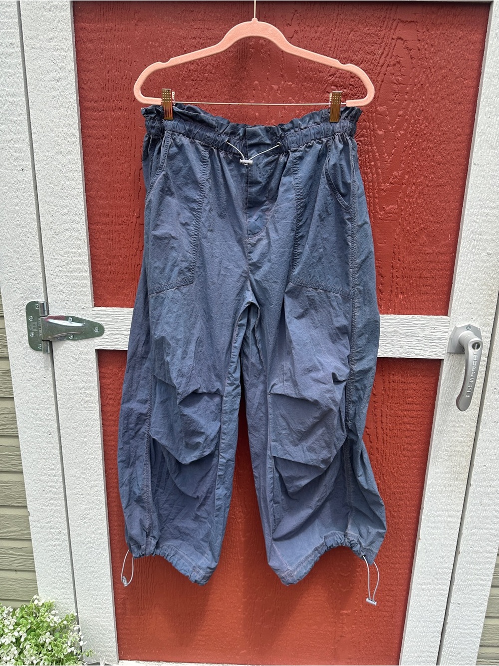 Urban Outfitters Drawstring Cargo Pants - Blue/Grey